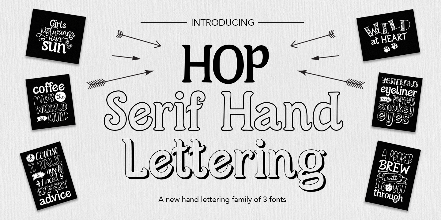 Пример шрифта Hop Serif Hand Lettering